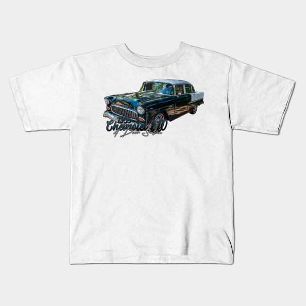 1955 Chevrolet 210 4 Door Sedan Kids T-Shirt by Gestalt Imagery